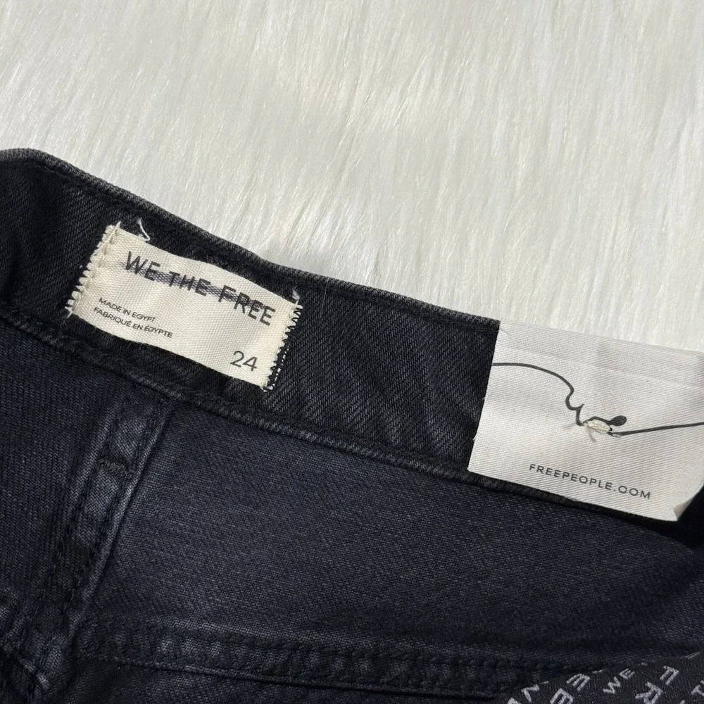 NEW We the Free People‎ Women's Size 24 Washed Black Cora Slouchy Denim Jeans